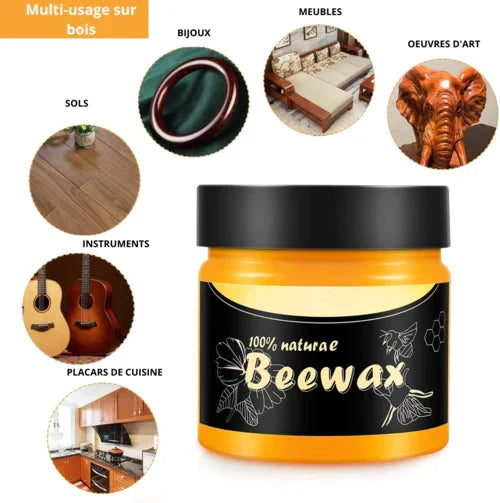 Cire d'abeille naturelle rénovatrice de bois