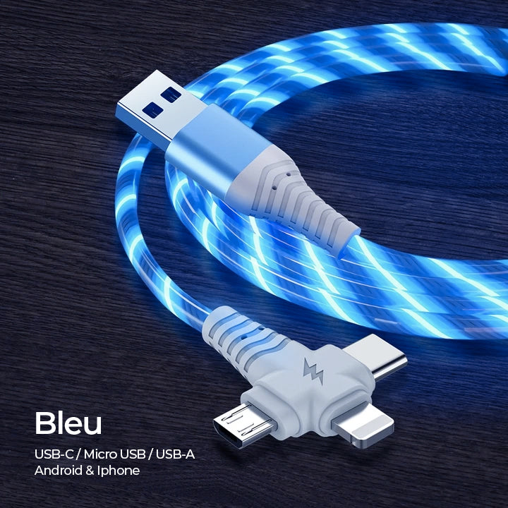 Câble de Recharge lumineux - 3 en 1