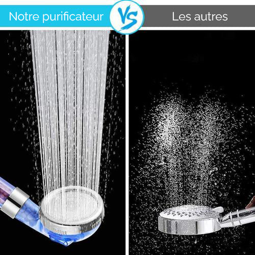 Pommeau de douche avec billes minérales filtrantes