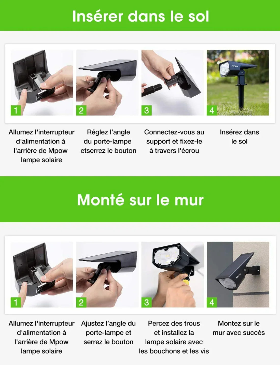 Lampe solaire ultrapuissante waterproof