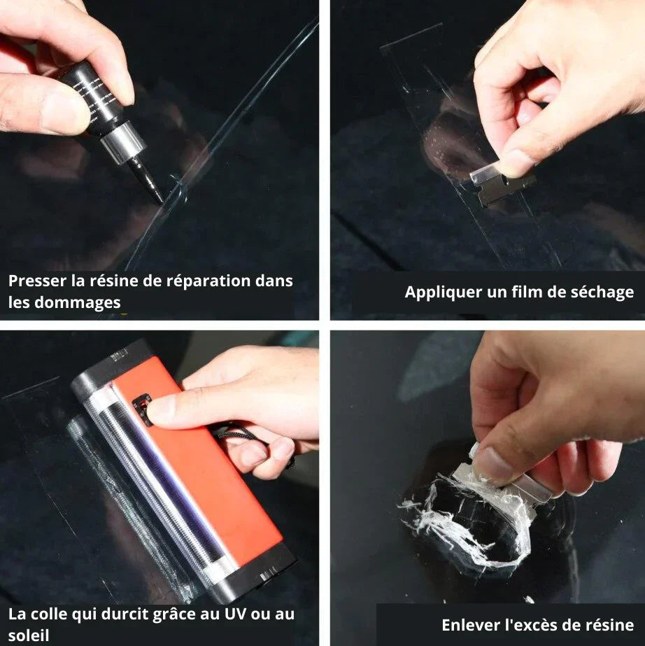 Résine de réparation verre et vitre